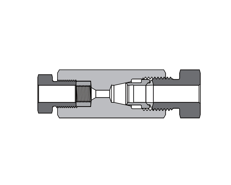 316 SS, FITOK AMH Series Adapter Fitting, Female to Female, 9/16" Female 20M Series Medium Pressure Coned and Threaded Connection × 3/8" 20D series