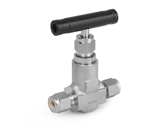 [NFSS-FL8-8] 316 SS, NF Series Needle Valve, Forged Body, 1/2" Tube Fitting, PTFE Packing, 6000psig(414bar), -65°F to 450°F(-54°C to 232°C), 0.25" Orifice (Cv0.85)