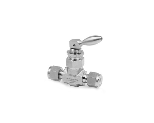 [NTSS-NS2-5] Needle Valve, Body: 316SS, MWP: 300psig, O-ring: FKM, Stem Tip: PTFE, Conn.: 1/8in. x 1/8in. (M)NPT, Orifice:2.0mm, Cv:0.11, Toggle Type