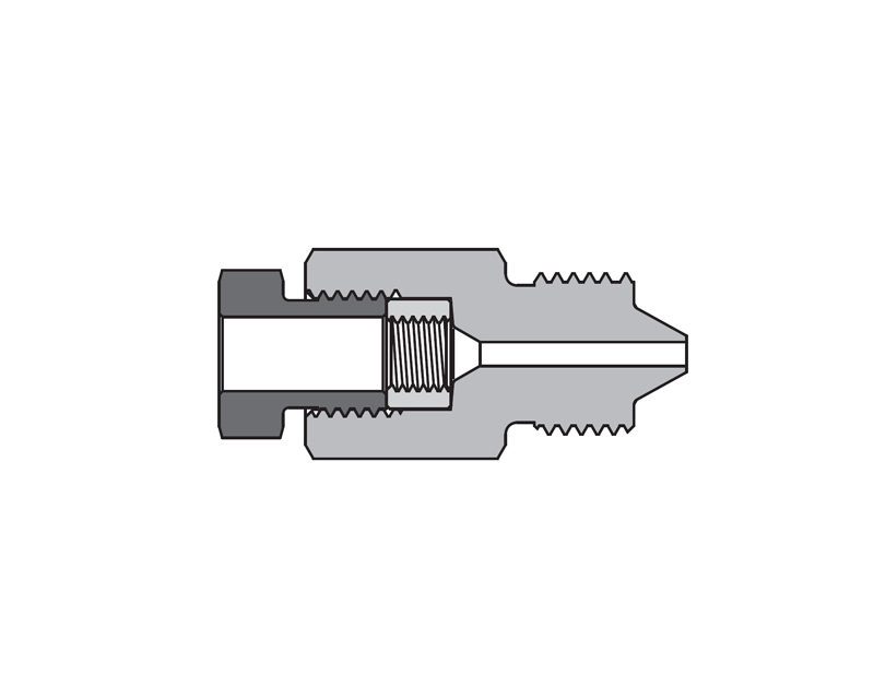 316 SS, FITOK AMH Series Adapter Fitting, Female to Male, 1/4
